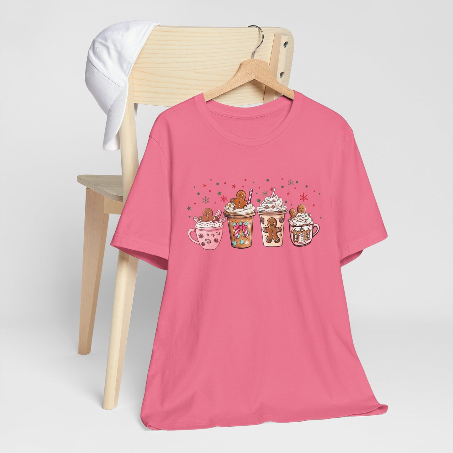 Pink Gingerbread Coffee Christmas T-Shirt