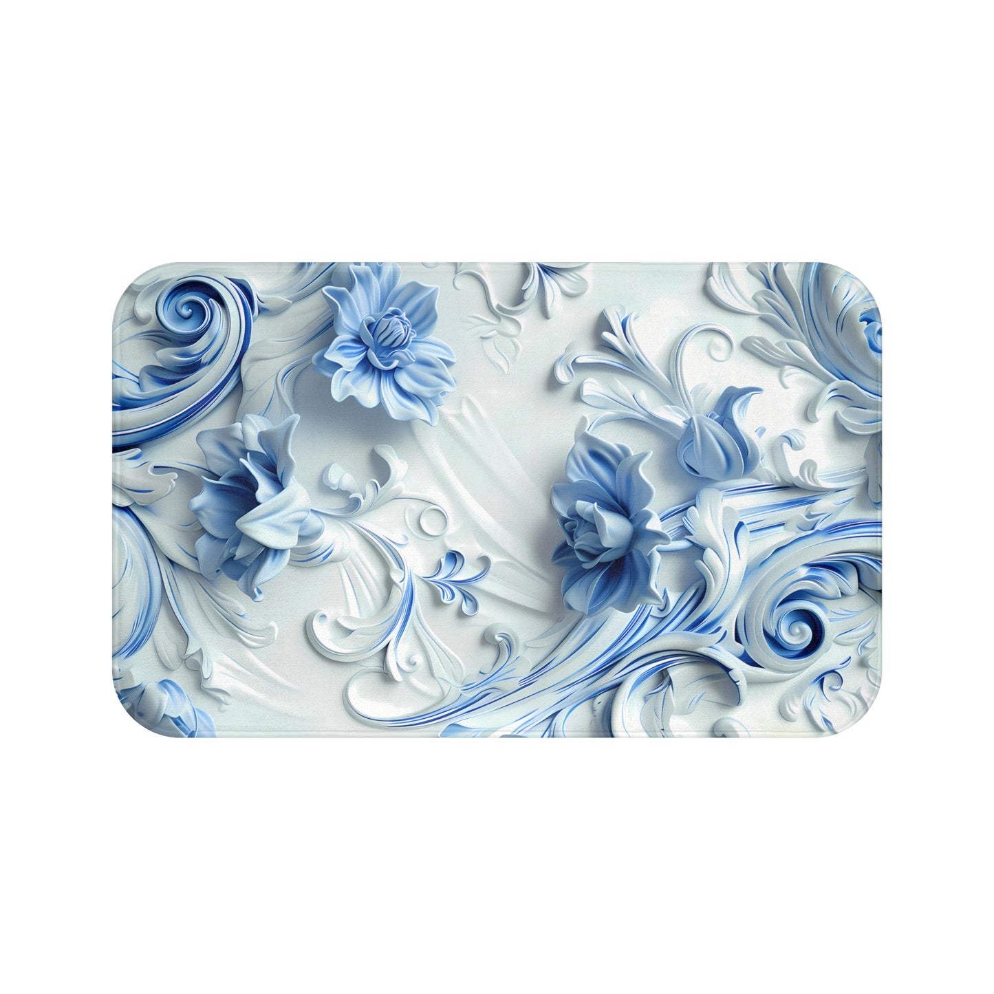 Blue Bloom Bath Mat