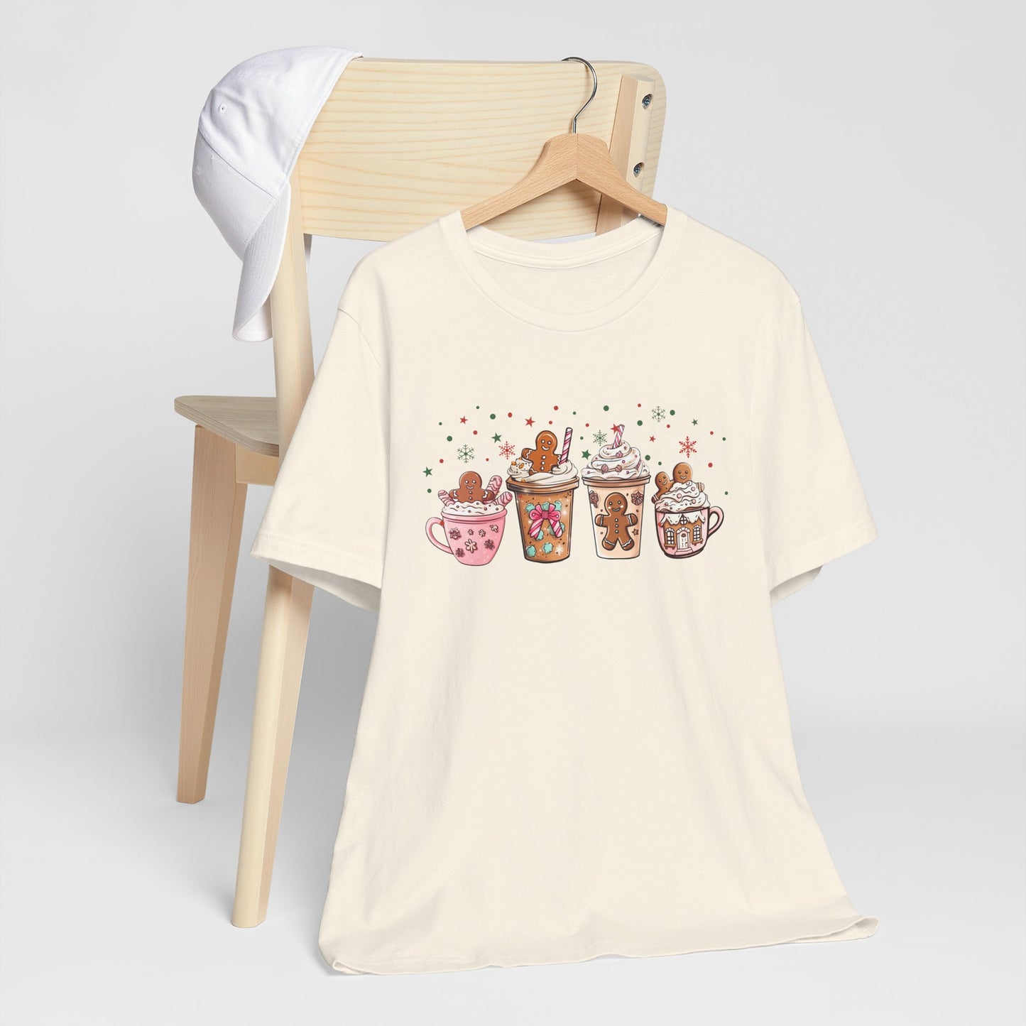 Pink Gingerbread Coffee Christmas T-Shirt