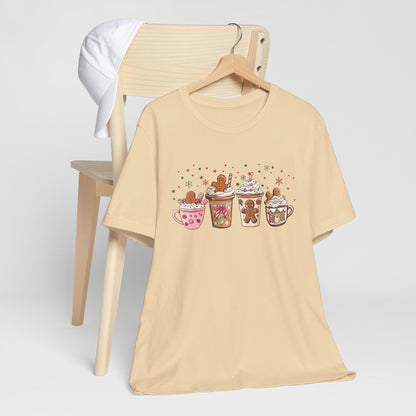 Pink Gingerbread Coffee Christmas T-Shirt