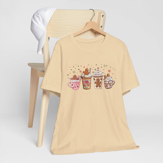 Pink Gingerbread Coffee Christmas T-Shirt