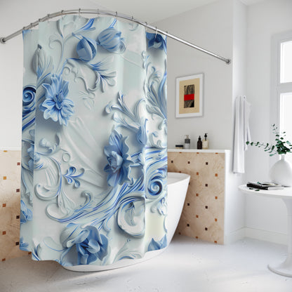 Blue Bloom Shower Curtain