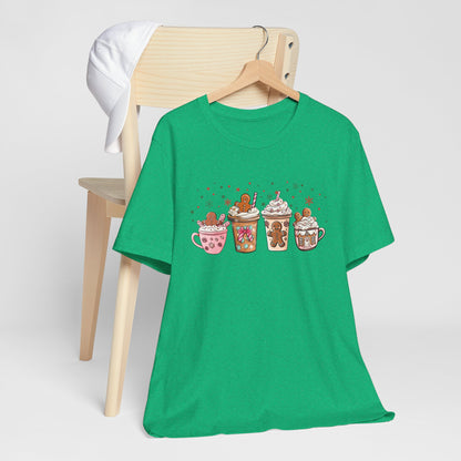 Pink Gingerbread Coffee Christmas T-Shirt