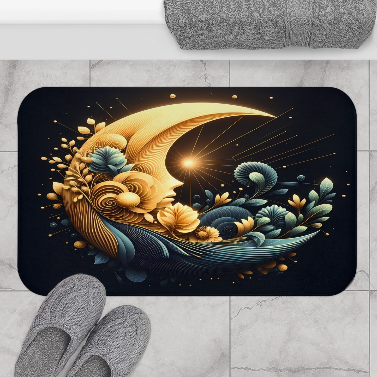 Abstract Floral Bath Mat