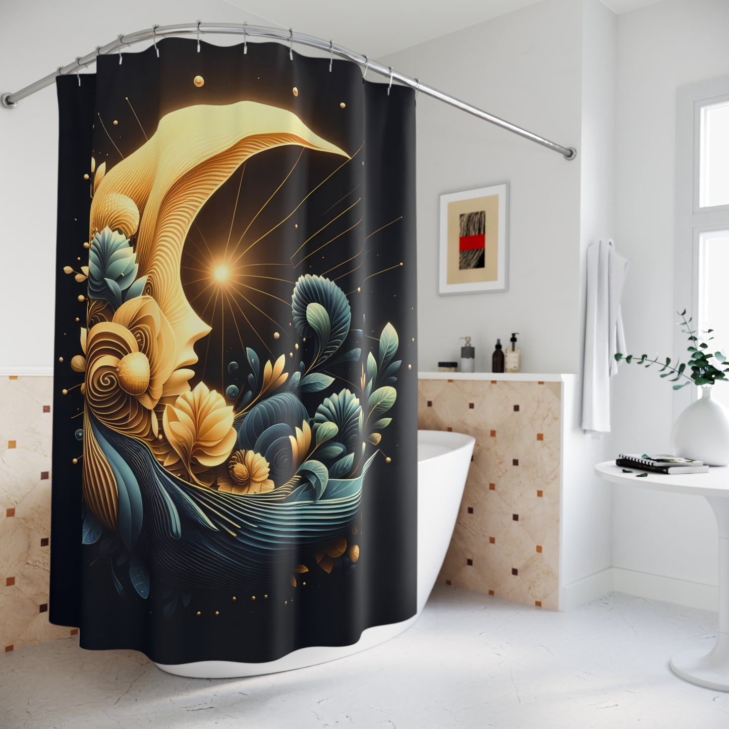 Abstract Floral Shower Curtain