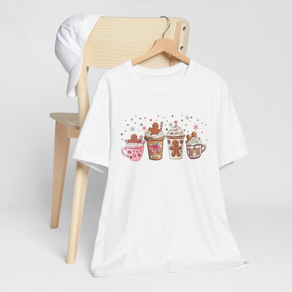 Pink Gingerbread Coffee Christmas T-Shirt