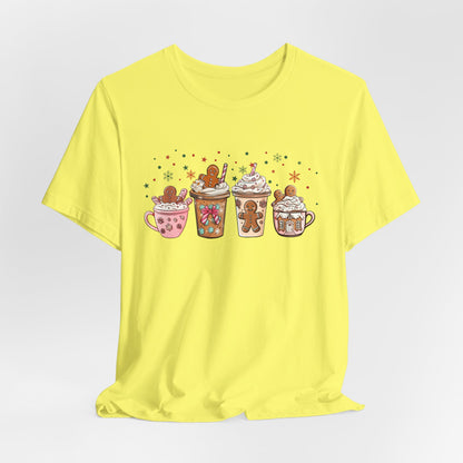 Pink Gingerbread Coffee Christmas T-Shirt