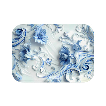 Blue Bloom Bath Mat