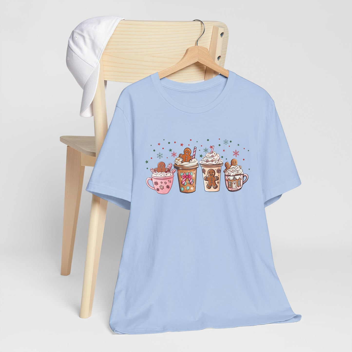 Pink Gingerbread Coffee Christmas T-Shirt